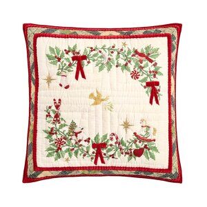Pottery Barn Deck the Halls Christmas  EURO Pillow Sham Cover Reversible NWT